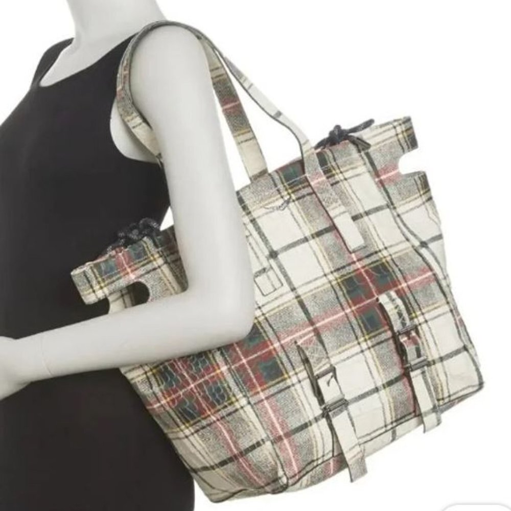 ! FINAL PRICE DROP!!!! Zadig & Voltaire Bianca XL Check Leather Tote Shopper Bag